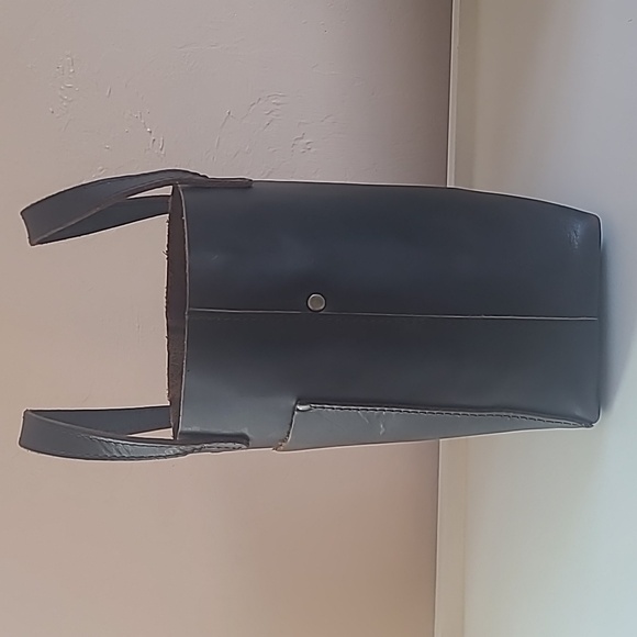 Portland LEATHER Brown MINI Tote Bag - Picture 3 of 12